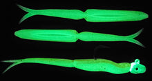 Load image into Gallery viewer, Squidly Nuclear Glow White Sea Bass Jointed Fluukee Rig