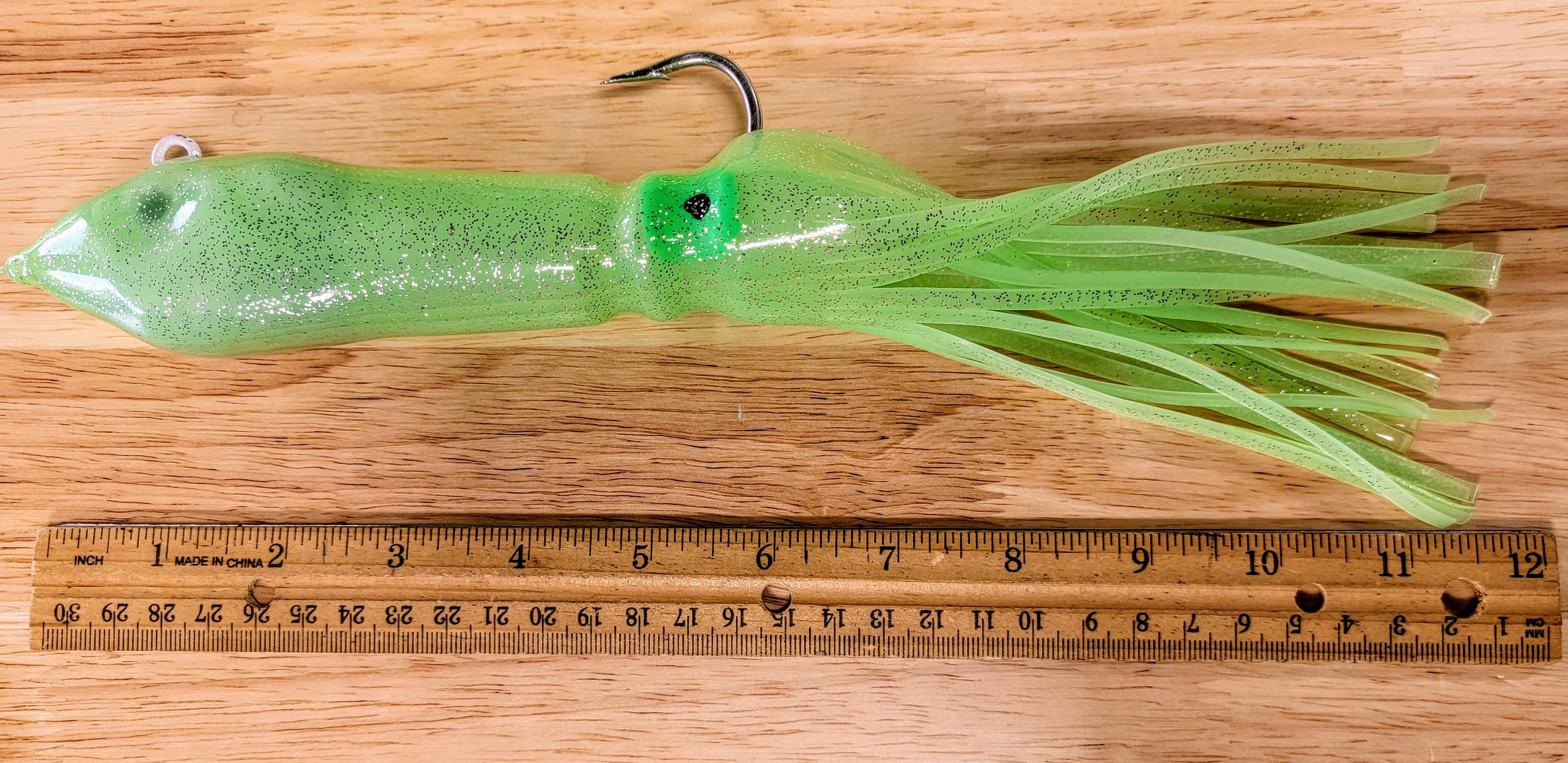 LINGCOD SQUID BLASTER! Glow & White Head Giro Custom Lures