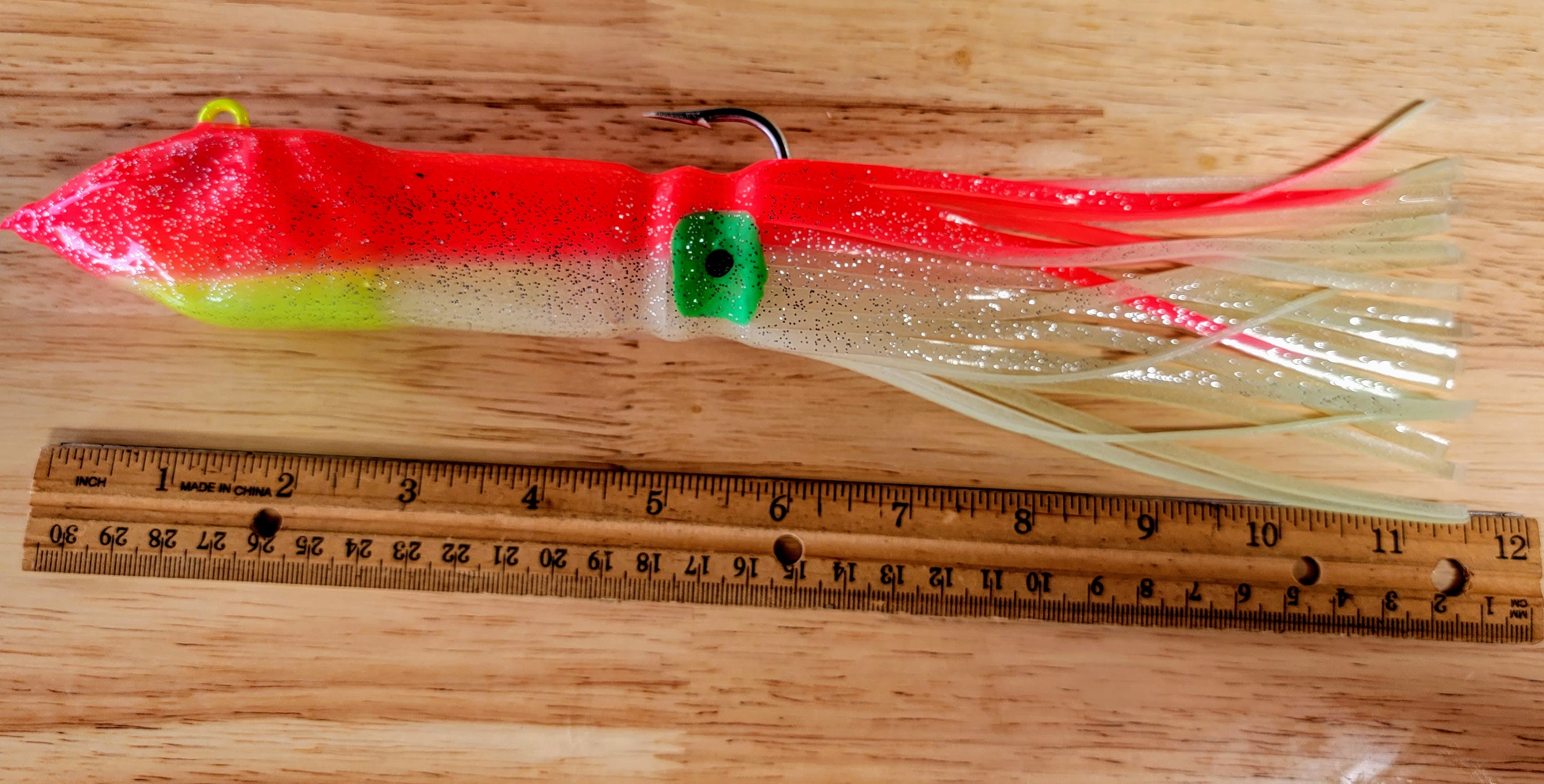 LINGCOD SQUID BLASTER! Pink/Glow & Chartreuse Head Giro Custom Lures