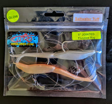 Load image into Gallery viewer, Jointed Fluukee Mega Glow Ole Smokey/ Squiddly Rock Cod Rig