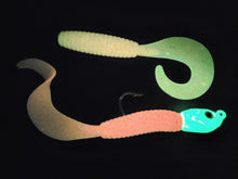 Load image into Gallery viewer, "SALT" 9" Glow Grub Red Crab w/ White Glow Head