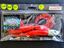 Load image into Gallery viewer, "SALT" 9" Glow Grub Red Crab w/ White Glow Head