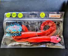 Load image into Gallery viewer, "SALT" 9" Glow Grub Red Crab w/ Pink Glow Head