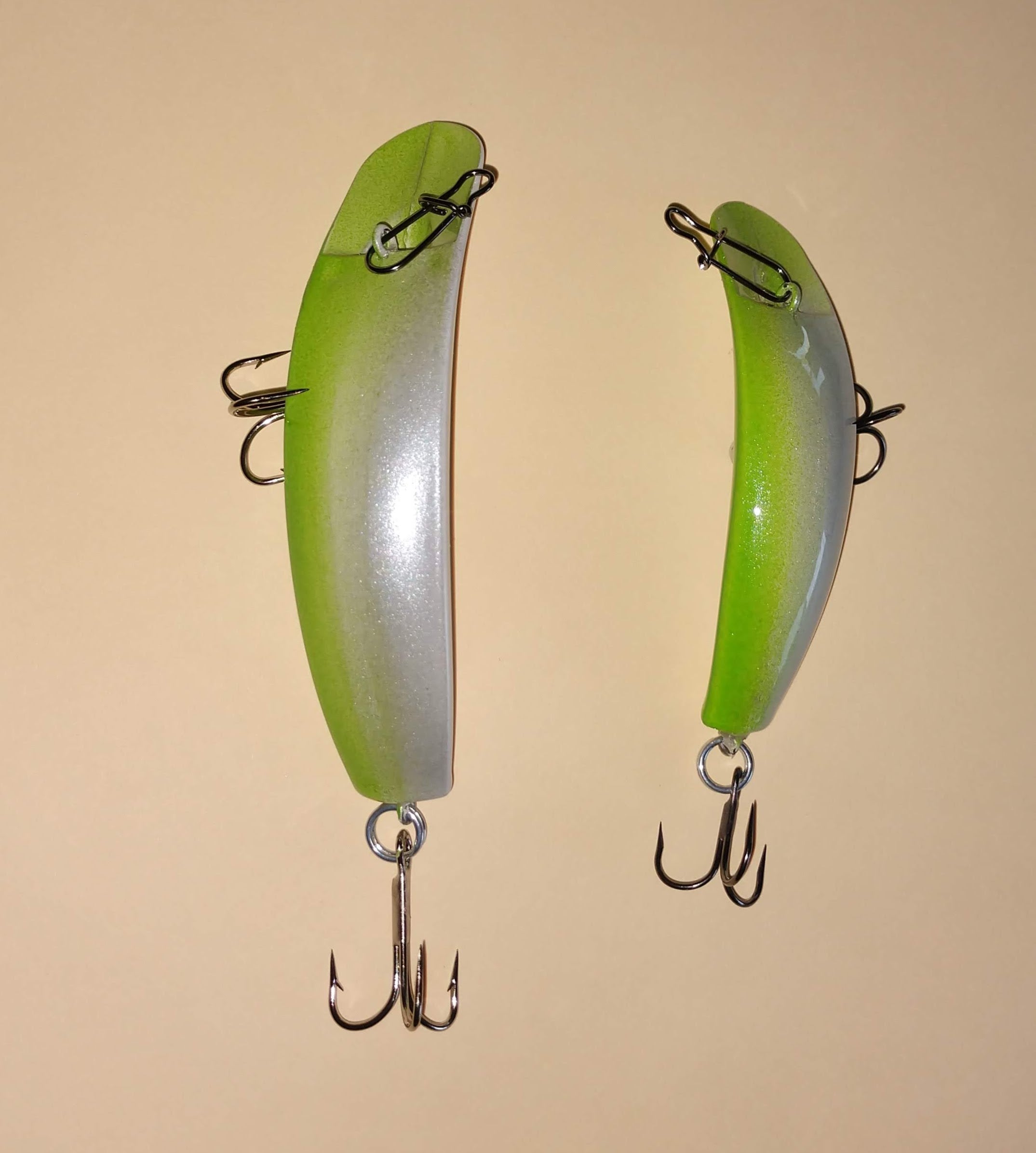 fishing flatfish lures Pond Smelt GiroFish J20 3 1/2" / Barbed Treble Hooks
