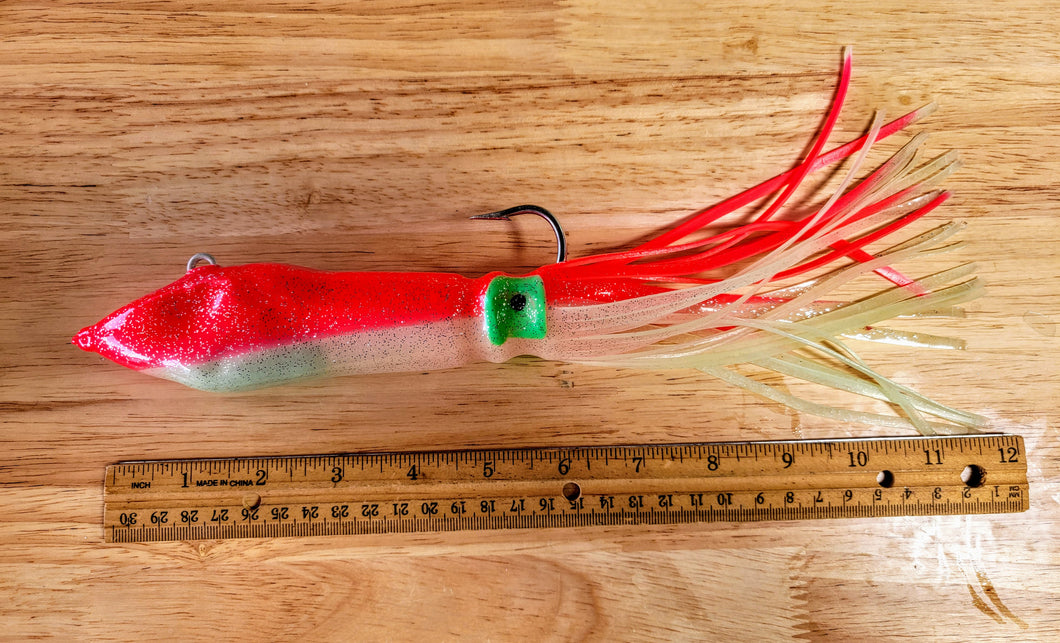 LINGCOD SQUID BLASTER! Pink/Glow & White Head