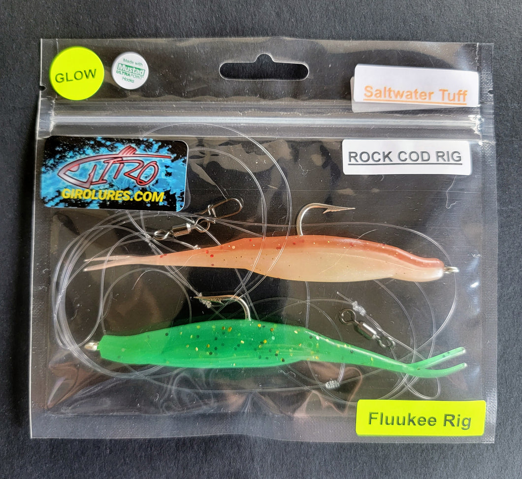 Fluukee Mega Glow  Rock Cod Rig Squidly & Money Mint