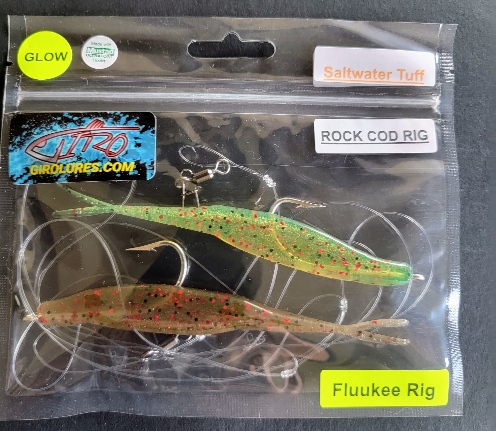 Fluukee Mega Glow Rock Cod Rig Motor Oil & Red Motor Oil – Giro Custom Lures