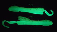 Load image into Gallery viewer, &quot;SALT MEGA GLOW&quot; Squiddly Curly Tail Blaster Jig
