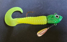Load image into Gallery viewer, *MEGA GLOW* Giant Guppy Underspin Jig Green

