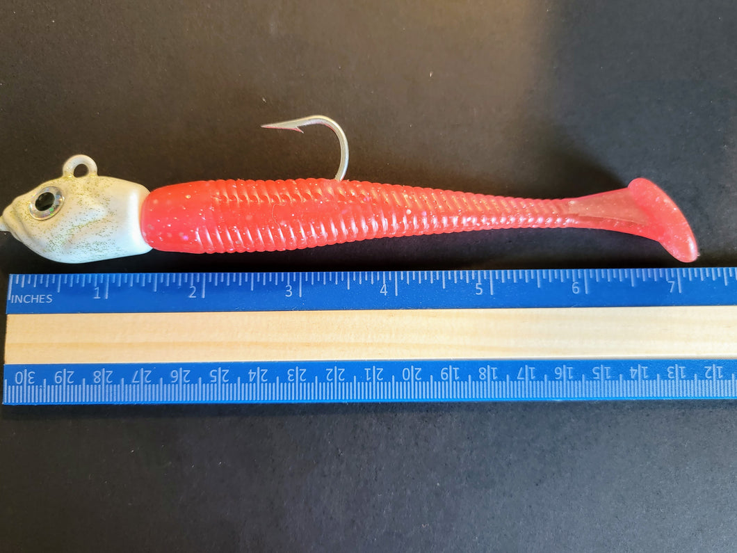 crab lures fishing saltwater 6" SALT Mega Glow Red Crab w/ White Glow Head 2oz